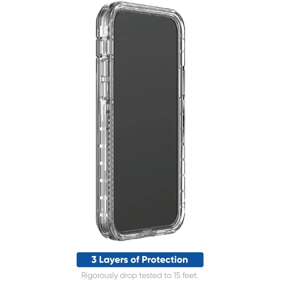 onn. Clear Rugged Case with Built-in Microbial Protection for iPhone 12, 12 Pro